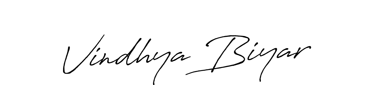 Antro_Vectra_Bolder is a professional signature style that is perfect for those who want to add a touch of class to their signature. It is also a great choice for those who want to make their signature more unique. Get Vindhya Biyar name to fancy signature for free. Vindhya Biyar signature style 7 images and pictures png