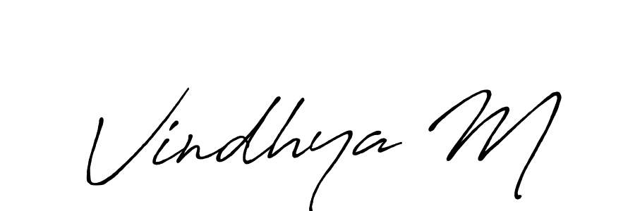 Vindhya M stylish signature style. Best Handwritten Sign (Antro_Vectra_Bolder) for my name. Handwritten Signature Collection Ideas for my name Vindhya M. Vindhya M signature style 7 images and pictures png