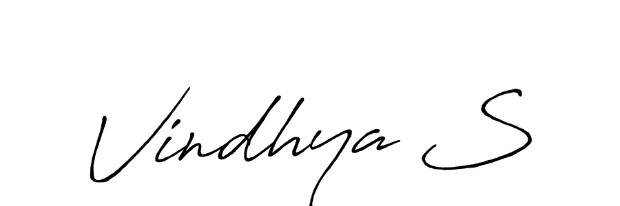 if you are searching for the best signature style for your name Vindhya S. so please give up your signature search. here we have designed multiple signature styles  using Antro_Vectra_Bolder. Vindhya S signature style 7 images and pictures png