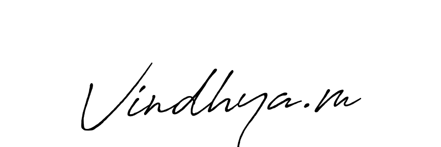 Also we have Vindhya.m name is the best signature style. Create professional handwritten signature collection using Antro_Vectra_Bolder autograph style. Vindhya.m signature style 7 images and pictures png