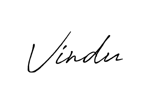 How to make Vindu signature? Antro_Vectra_Bolder is a professional autograph style. Create handwritten signature for Vindu name. Vindu signature style 7 images and pictures png