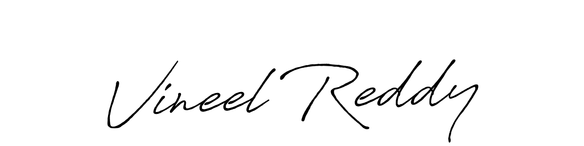 Also we have Vineel Reddy name is the best signature style. Create professional handwritten signature collection using Antro_Vectra_Bolder autograph style. Vineel Reddy signature style 7 images and pictures png