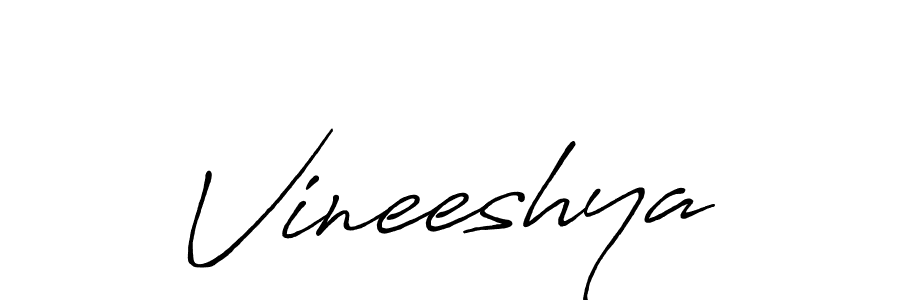 How to make Vineeshya name signature. Use Antro_Vectra_Bolder style for creating short signs online. This is the latest handwritten sign. Vineeshya signature style 7 images and pictures png