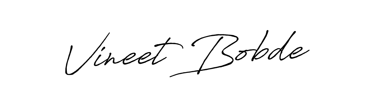 Create a beautiful signature design for name Vineet Bobde. With this signature (Antro_Vectra_Bolder) fonts, you can make a handwritten signature for free. Vineet Bobde signature style 7 images and pictures png