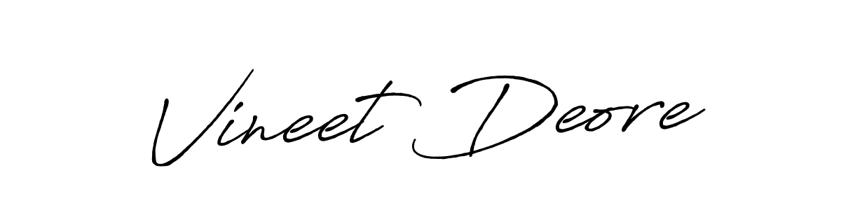 Make a beautiful signature design for name Vineet Deore. With this signature (Antro_Vectra_Bolder) style, you can create a handwritten signature for free. Vineet Deore signature style 7 images and pictures png