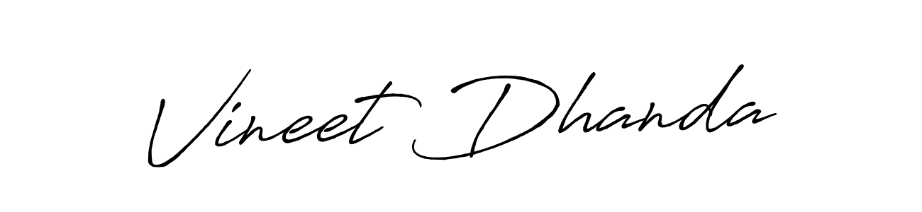 Vineet Dhanda stylish signature style. Best Handwritten Sign (Antro_Vectra_Bolder) for my name. Handwritten Signature Collection Ideas for my name Vineet Dhanda. Vineet Dhanda signature style 7 images and pictures png