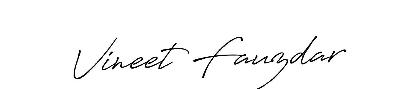 How to make Vineet Fauzdar signature? Antro_Vectra_Bolder is a professional autograph style. Create handwritten signature for Vineet Fauzdar name. Vineet Fauzdar signature style 7 images and pictures png