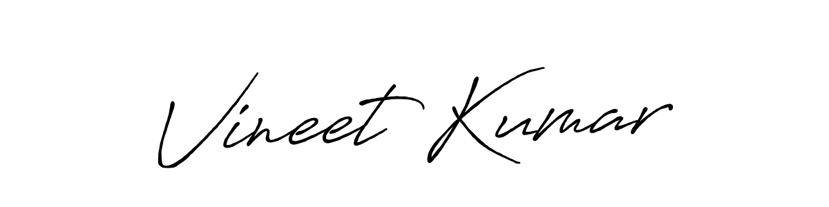 Make a beautiful signature design for name Vineet Kumar. With this signature (Antro_Vectra_Bolder) style, you can create a handwritten signature for free. Vineet Kumar signature style 7 images and pictures png