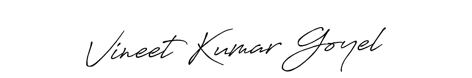 Create a beautiful signature design for name Vineet Kumar Goyel. With this signature (Antro_Vectra_Bolder) fonts, you can make a handwritten signature for free. Vineet Kumar Goyel signature style 7 images and pictures png