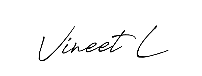 Design your own signature with our free online signature maker. With this signature software, you can create a handwritten (Antro_Vectra_Bolder) signature for name Vineet L. Vineet L signature style 7 images and pictures png