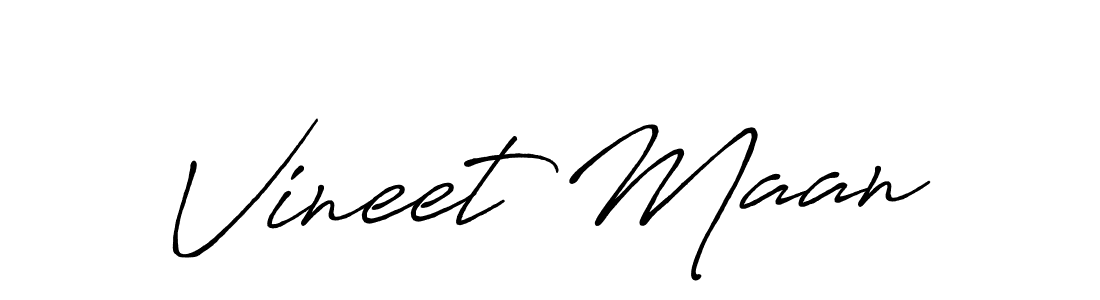 Vineet Maan stylish signature style. Best Handwritten Sign (Antro_Vectra_Bolder) for my name. Handwritten Signature Collection Ideas for my name Vineet Maan. Vineet Maan signature style 7 images and pictures png