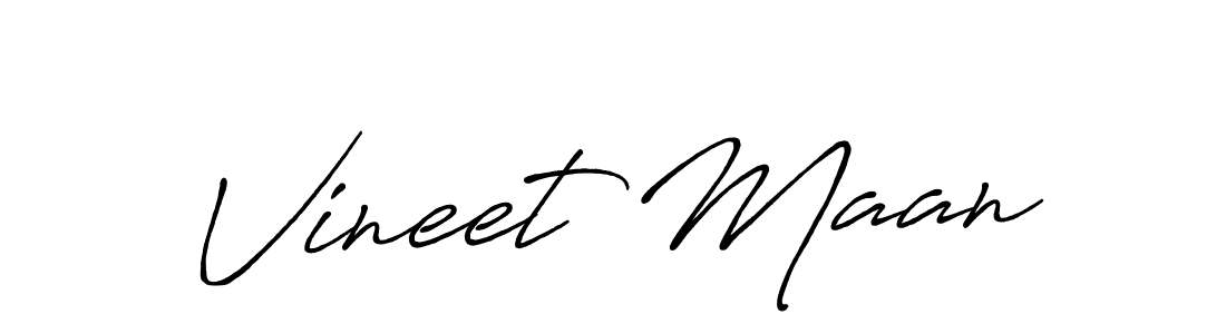 Create a beautiful signature design for name Vineet Maan. With this signature (Antro_Vectra_Bolder) fonts, you can make a handwritten signature for free. Vineet Maan signature style 7 images and pictures png