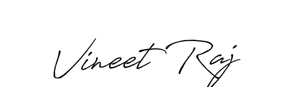 How to make Vineet Raj name signature. Use Antro_Vectra_Bolder style for creating short signs online. This is the latest handwritten sign. Vineet Raj signature style 7 images and pictures png