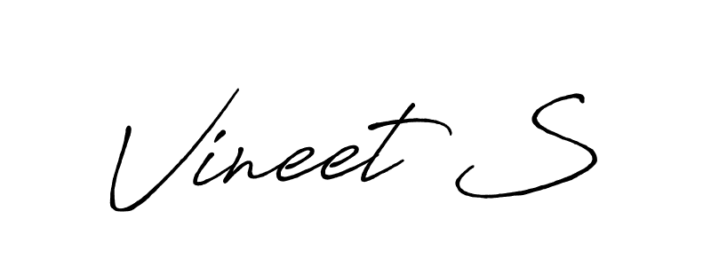 Design your own signature with our free online signature maker. With this signature software, you can create a handwritten (Antro_Vectra_Bolder) signature for name Vineet S. Vineet S signature style 7 images and pictures png
