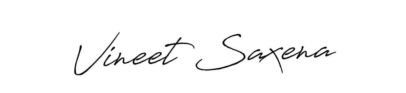 Make a beautiful signature design for name Vineet Saxena. With this signature (Antro_Vectra_Bolder) style, you can create a handwritten signature for free. Vineet Saxena signature style 7 images and pictures png