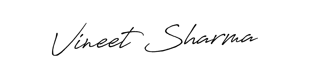 Use a signature maker to create a handwritten signature online. With this signature software, you can design (Antro_Vectra_Bolder) your own signature for name Vineet Sharma. Vineet Sharma signature style 7 images and pictures png