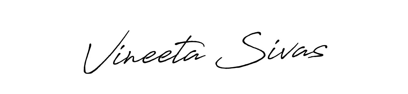 Make a beautiful signature design for name Vineeta Sivas. With this signature (Antro_Vectra_Bolder) style, you can create a handwritten signature for free. Vineeta Sivas signature style 7 images and pictures png