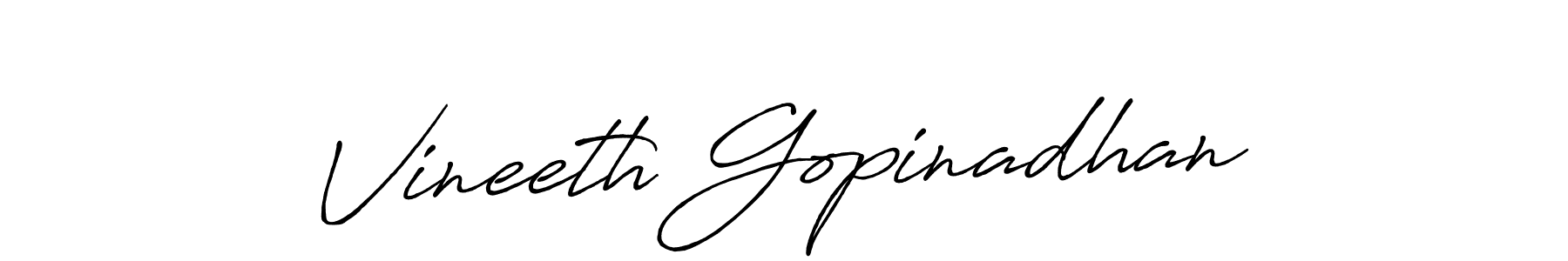 Design your own signature with our free online signature maker. With this signature software, you can create a handwritten (Antro_Vectra_Bolder) signature for name Vineeth Gopinadhan. Vineeth Gopinadhan signature style 7 images and pictures png