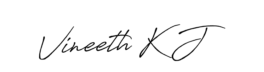 Use a signature maker to create a handwritten signature online. With this signature software, you can design (Antro_Vectra_Bolder) your own signature for name Vineeth K J. Vineeth K J signature style 7 images and pictures png