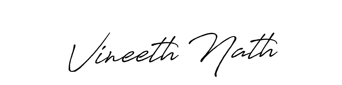 Create a beautiful signature design for name Vineeth Nath. With this signature (Antro_Vectra_Bolder) fonts, you can make a handwritten signature for free. Vineeth Nath signature style 7 images and pictures png