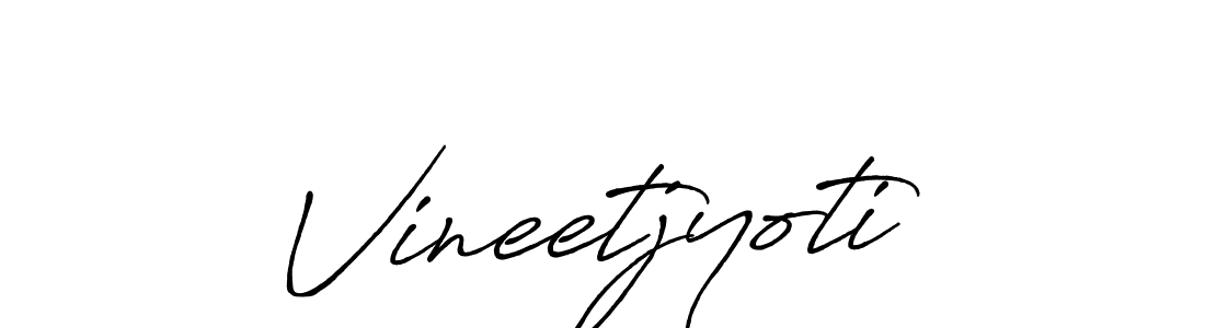 Vineetjyoti stylish signature style. Best Handwritten Sign (Antro_Vectra_Bolder) for my name. Handwritten Signature Collection Ideas for my name Vineetjyoti. Vineetjyoti signature style 7 images and pictures png