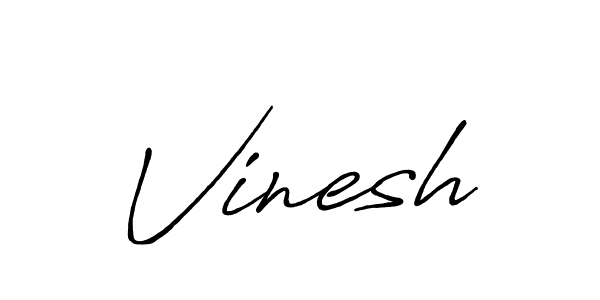 Vinesh stylish signature style. Best Handwritten Sign (Antro_Vectra_Bolder) for my name. Handwritten Signature Collection Ideas for my name Vinesh. Vinesh signature style 7 images and pictures png