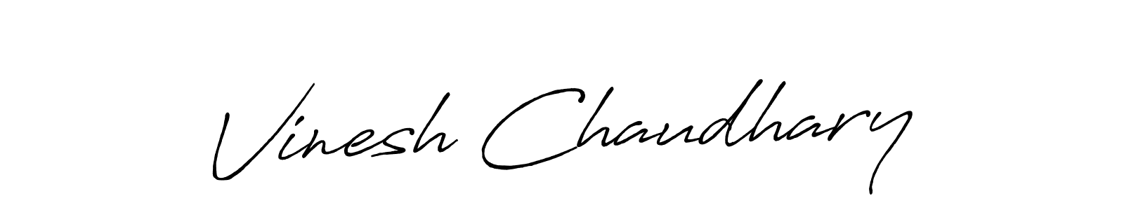 How to make Vinesh Chaudhary signature? Antro_Vectra_Bolder is a professional autograph style. Create handwritten signature for Vinesh Chaudhary name. Vinesh Chaudhary signature style 7 images and pictures png