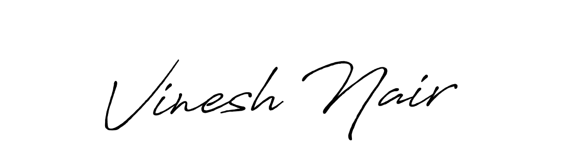 Use a signature maker to create a handwritten signature online. With this signature software, you can design (Antro_Vectra_Bolder) your own signature for name Vinesh Nair. Vinesh Nair signature style 7 images and pictures png