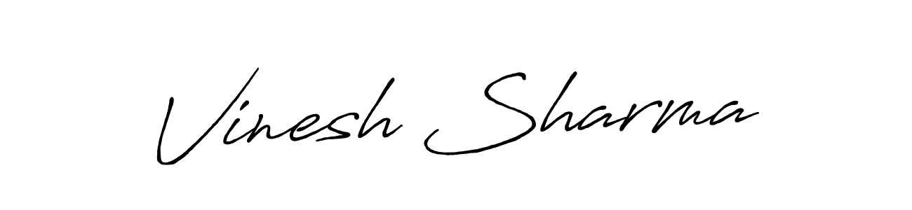 Use a signature maker to create a handwritten signature online. With this signature software, you can design (Antro_Vectra_Bolder) your own signature for name Vinesh Sharma. Vinesh Sharma signature style 7 images and pictures png