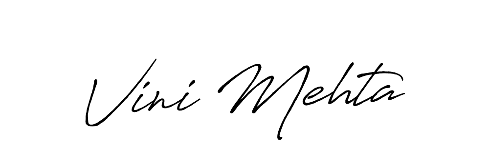 How to make Vini Mehta signature? Antro_Vectra_Bolder is a professional autograph style. Create handwritten signature for Vini Mehta name. Vini Mehta signature style 7 images and pictures png