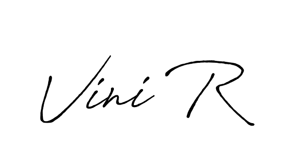 Similarly Antro_Vectra_Bolder is the best handwritten signature design. Signature creator online .You can use it as an online autograph creator for name Vini R. Vini R signature style 7 images and pictures png