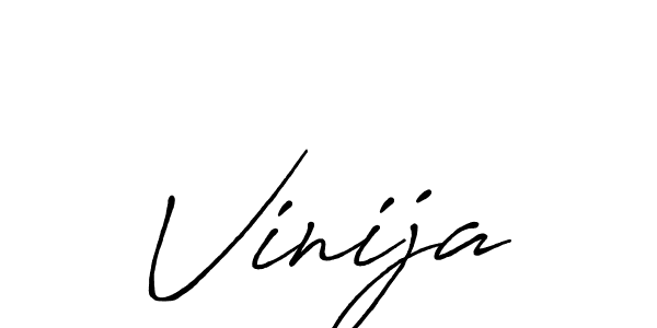 Vinija stylish signature style. Best Handwritten Sign (Antro_Vectra_Bolder) for my name. Handwritten Signature Collection Ideas for my name Vinija. Vinija signature style 7 images and pictures png