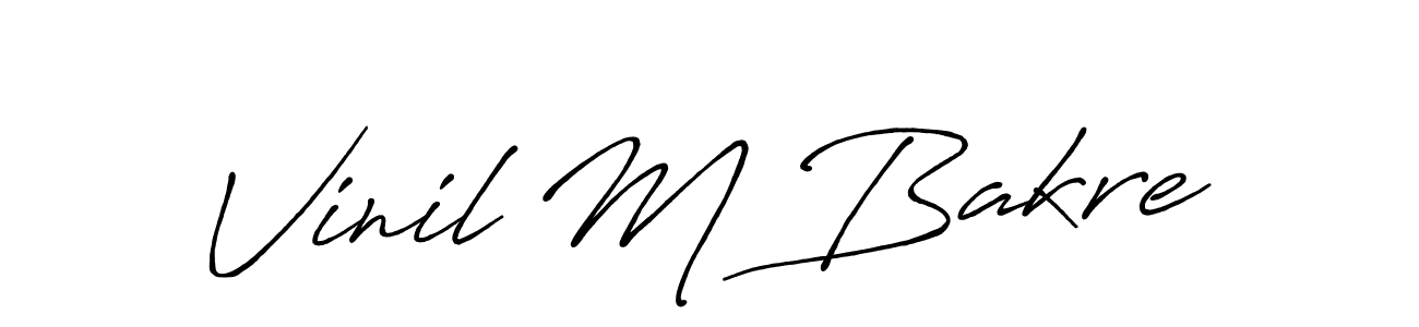 How to make Vinil M Bakre signature? Antro_Vectra_Bolder is a professional autograph style. Create handwritten signature for Vinil M Bakre name. Vinil M Bakre signature style 7 images and pictures png