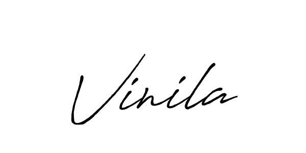 How to make Vinila name signature. Use Antro_Vectra_Bolder style for creating short signs online. This is the latest handwritten sign. Vinila signature style 7 images and pictures png