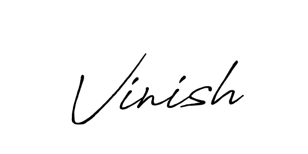 Use a signature maker to create a handwritten signature online. With this signature software, you can design (Antro_Vectra_Bolder) your own signature for name Vinish. Vinish signature style 7 images and pictures png