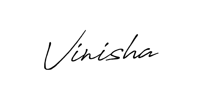 How to make Vinisha signature? Antro_Vectra_Bolder is a professional autograph style. Create handwritten signature for Vinisha name. Vinisha signature style 7 images and pictures png