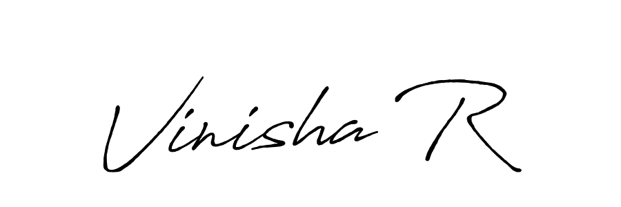 How to make Vinisha R signature? Antro_Vectra_Bolder is a professional autograph style. Create handwritten signature for Vinisha R name. Vinisha R signature style 7 images and pictures png
