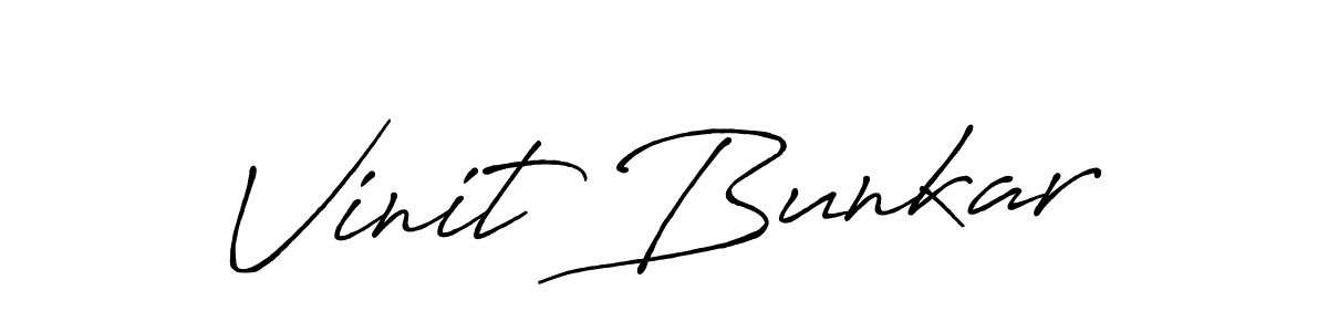 Make a beautiful signature design for name Vinit Bunkar. With this signature (Antro_Vectra_Bolder) style, you can create a handwritten signature for free. Vinit Bunkar signature style 7 images and pictures png