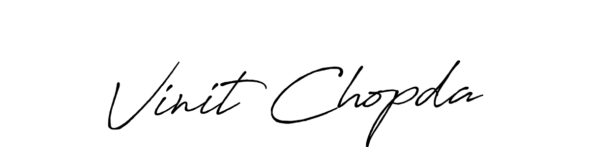 How to make Vinit Chopda signature? Antro_Vectra_Bolder is a professional autograph style. Create handwritten signature for Vinit Chopda name. Vinit Chopda signature style 7 images and pictures png