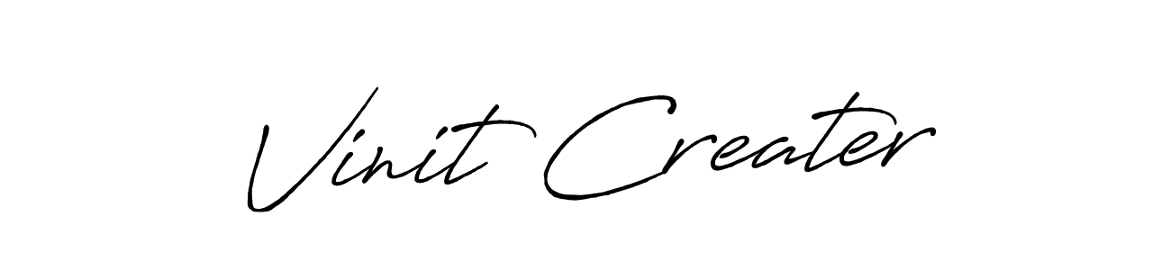 The best way (Antro_Vectra_Bolder) to make a short signature is to pick only two or three words in your name. The name Vinit Creater include a total of six letters. For converting this name. Vinit Creater signature style 7 images and pictures png
