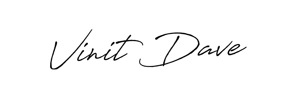 Also we have Vinit Dave name is the best signature style. Create professional handwritten signature collection using Antro_Vectra_Bolder autograph style. Vinit Dave signature style 7 images and pictures png