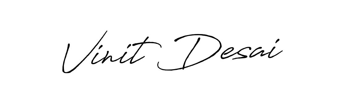 Also we have Vinit Desai name is the best signature style. Create professional handwritten signature collection using Antro_Vectra_Bolder autograph style. Vinit Desai signature style 7 images and pictures png