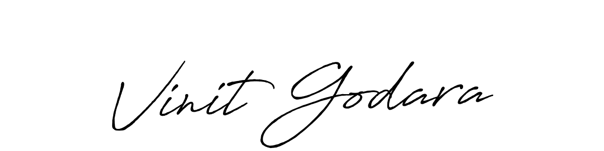 How to make Vinit Godara signature? Antro_Vectra_Bolder is a professional autograph style. Create handwritten signature for Vinit Godara name. Vinit Godara signature style 7 images and pictures png