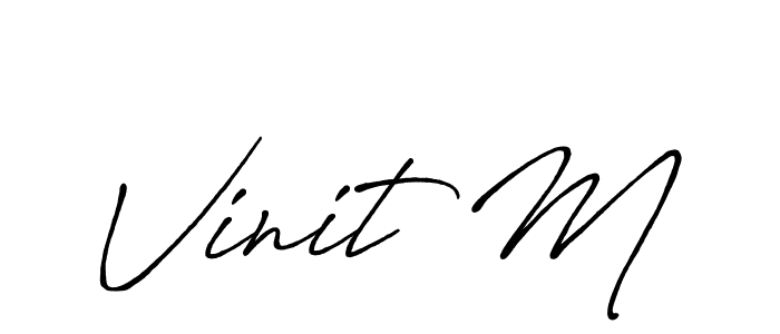 Similarly Antro_Vectra_Bolder is the best handwritten signature design. Signature creator online .You can use it as an online autograph creator for name Vinit M. Vinit M signature style 7 images and pictures png