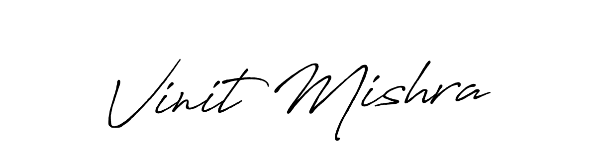 How to make Vinit Mishra signature? Antro_Vectra_Bolder is a professional autograph style. Create handwritten signature for Vinit Mishra name. Vinit Mishra signature style 7 images and pictures png