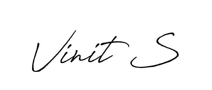 Create a beautiful signature design for name Vinit S. With this signature (Antro_Vectra_Bolder) fonts, you can make a handwritten signature for free. Vinit S signature style 7 images and pictures png