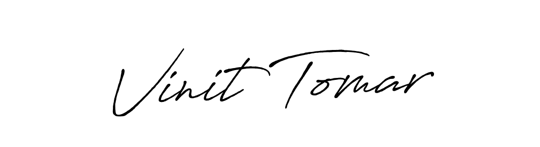 How to make Vinit Tomar name signature. Use Antro_Vectra_Bolder style for creating short signs online. This is the latest handwritten sign. Vinit Tomar signature style 7 images and pictures png