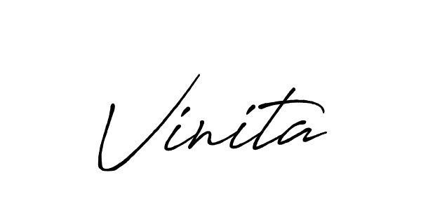 Design your own signature with our free online signature maker. With this signature software, you can create a handwritten (Antro_Vectra_Bolder) signature for name Vinita. Vinita signature style 7 images and pictures png