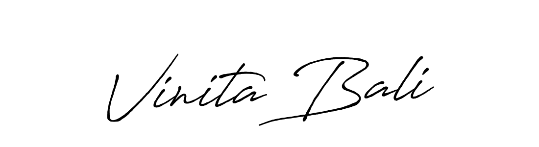Similarly Antro_Vectra_Bolder is the best handwritten signature design. Signature creator online .You can use it as an online autograph creator for name Vinita Bali. Vinita Bali signature style 7 images and pictures png