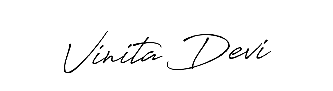 You should practise on your own different ways (Antro_Vectra_Bolder) to write your name (Vinita Devi) in signature. don't let someone else do it for you. Vinita Devi signature style 7 images and pictures png